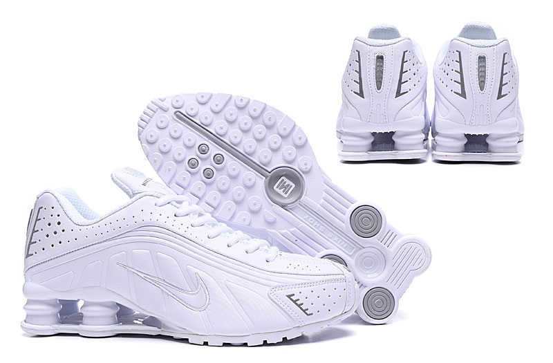 nike shox R4 shoes men-all white